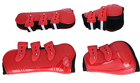 Pssopp 4PCS Horse Leg Protector Reitsehne Fetlock Boots Show Jumping Competition Beinschutz mit Weichem Futter(M)