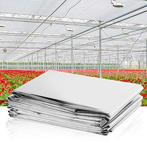 Niiyen Pellicola Riflettente per Piante, 2 Pezzi 82x 47 Pollici Pellicole in Mylar Argento Altamente Riflettenti Foglio di Copertura in Lamina Metallizzata per Agricoltura in Serra da Giardino