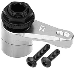 Axial 1/10 RBX10 Ryft 4WD Rock Bouncer Upgrade Parts Aluminum 7075 25T Servo Horn With Built-In Spring (2 Positioning Holes) - 3Pc Set Silver
