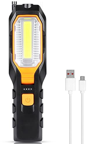 LED-Arbeitsleuchte Wiederaufladbare COB-LED-Inspektionslampe Tragbare Arbeitsleuchte 4 Modi mit Magnetfuß und Aufhängehaken für die Autoreparatur Haushaltswerkstatt Automobil Camping Notfalleinsatz