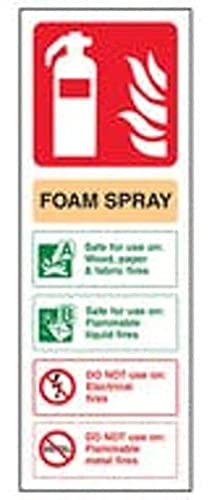 V Safety Fire Extinguisher - Foam spray Delectricalsafe - 100 x 280 mm Safety Sign