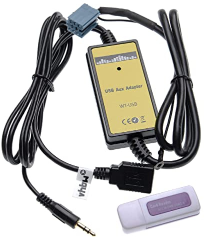 vhbw Câble Adaptateur AUX USB pour Radio de Voiture (145 cm) Compatible avec Seat Ibiza (1999-2007), Cordoba (2003-2006)