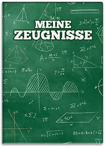 itenga Zeugnismappemit Motiv DIN A4 Dokumentenmappe Zeugnisse - für Kinder Jugendliche Schüler Mädchen (Formel)