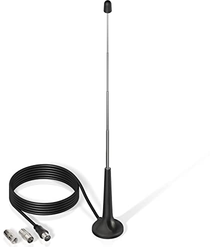 Bingfu FM UKW Radio Antenne DAB Teleskopantenne Stabantenne mit Magnetfuß und 3m Verlängerungskabel für Tragbaren Radio-Tuner Stereo-Empfänger AV-Empfänger Stereo-Verstärker HiFi-Receiver