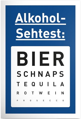 DankeDir! Alkohol Sehtest - Schild 30 x 20 cm - Geschenkidee Alkohol Geburtstagskgeschenk Partydeko Geburtstagsdeko - Männer Geschenk lustiger Spruch JGA für ihn Party
