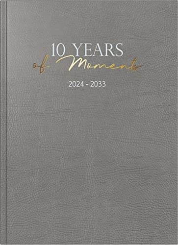 rido/idé 10-Jahres-Kalender „10 Years of Moments“ 2024 1 Seite = 1 Tag, 2024-2033 A4 grau: 1 Seite = 1 Tag, Blattgröße 21 x 29,7 cm, A4, Klein