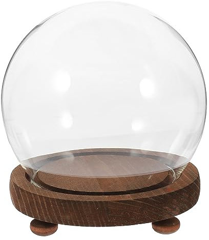 ifundom Miniature Glass Display Dome with Base Transparent Glass Cloche for Indoor Decor Plant Dome for Landscapes and Reusable Showcase for Centerpieces