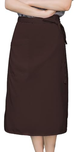 heavenlife Delantal Camarero, 68x70 cm delantal Cocina Hombre, Mandiles de Cocina Adjustable, Unisex, con 1 Bolsillo, Lazos Extra Largos para Cocinar en Casa, Barbacoas y Restaurantes