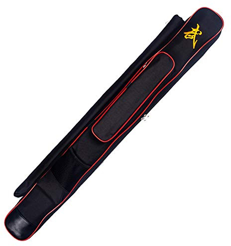 KOINEN Schwerttasche, Tai Chi Tragetasche, wasserdichte Oxford-Stoff-Tai-Chi-Stick-Tasche, Kampfsport-Multifunktions-Tai-Chi-Schwert-Set, roter Rand, A (Color : B)