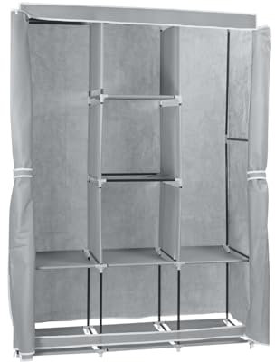 THINIA HOME Armadio in tessuto Flex grigio 118 x 45 x 168 cm