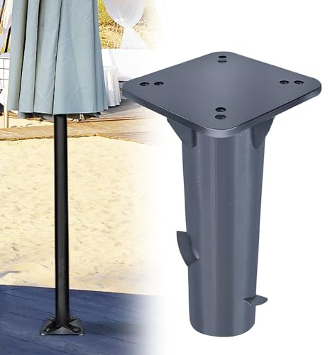 XMTECH Metall Universal Bodenplatte Sonnenschirmständer für Sonnenschirm Ampelschirm Kurbelschirm, Robust Bodenanker Bodenhülse, Dunkelgrau