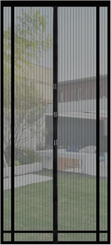 Sekey Fliegengitter Balkontür zuschneidbar – Magnet & selbstklebend, ohne Bohren | Insektenschutzvorhang für Balkon-, Terrassen- und Zimmertüren, 90x220 cm, Schwarz