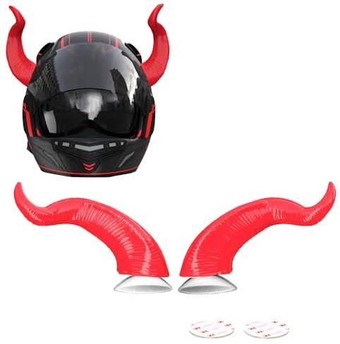 Glamifyr 2 Stück Motorradhelm Hörner, Helm Ohren Zubehör, Saugnapf Dekoration, Eckdekoration für Motorrad Helme