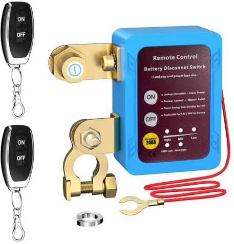 Batterietrennschalter 12v,Mit Fernbedienung Kill Switch,12V 240A Elektrischer Batterietrennschalter für Auto,Drahtloser Ferngesteuerter Autobatterie Trennschalter, für Fernbedienung,Atvs,Lastwag