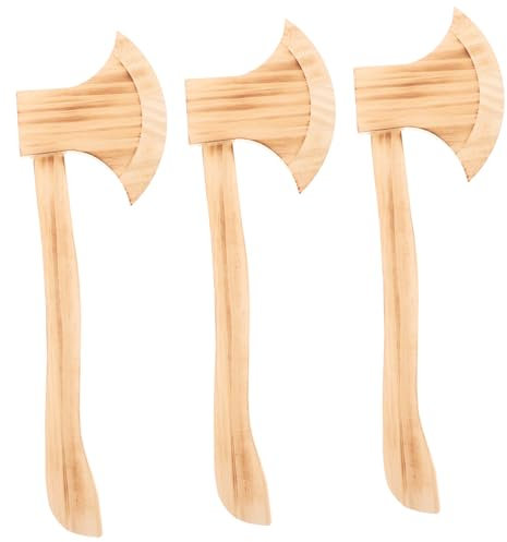 VALICLUD 3pièces Accessoires Bois pour Halloween Faux Haches Bois pour Pranks Et Cosplay Jouets De Fête Amusants Et