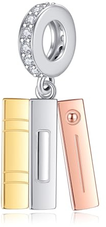 CUPENDA Breloques en forme de livre pour bracelets et colliers – Argent sterling S925 – Bijoux cadeaux pour femmes, étudiants, bibliothécaires, enseignants