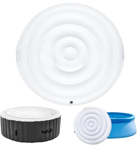 Runde Whirl-poolabdeckung, Aufblasbare Badewannenabdeckung Mit Griffen, Premium Energiesparende Whirl-Pooldeckel, Universelle Aufblasbare Whirlpool-Abdeckung (Runde-160CM)