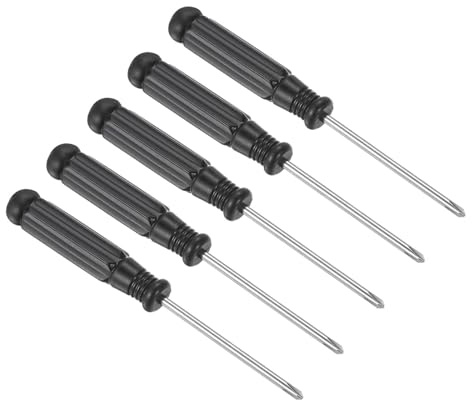 TOP-VIGOR Mini Phillips Screwdriver 2.5mm Cross Head 95mm Length 5pc | Small Precision Screwdrivers with Non-slip Handle for Electronics, Glasses, Watch, Computer and Small Appliance Repair