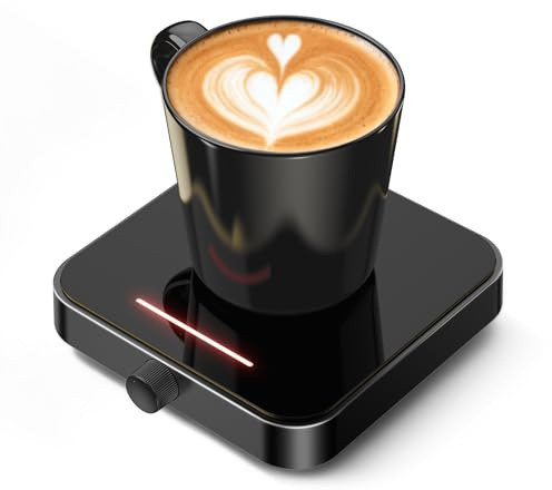 Maestri House Mug Warmer, Electric Coffee Cup Warmer for Desk with 3-Temp Settings,Auto Shut Off, Constant Temperature Heating for Beverage, Milk, Tea and Hot Chocolate at Home & Office (Black)