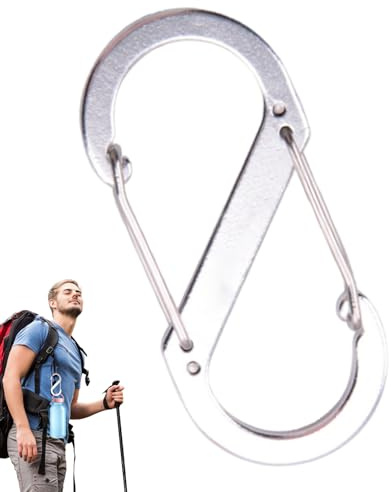 Carabiner Clip – 9 x 4 cm Locking Carabiner | Locking S Carabiiner Hook | Aluminium Alloy Camping Accessories, Multifunctional Key Holder for Outdoor, Camping, Hiking, Traveling, Fishing, Backpack