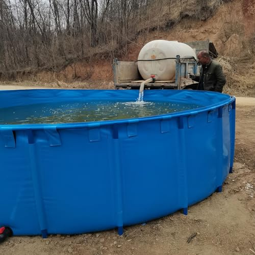 Piscina elevada sobre el suelo de 13 a 6 pies de profundidad, estanque de peces elevado al aire libre, tanque de agua acuapónico para patio trasero, jardín, patio y terraza, 4900L / 1294 galones