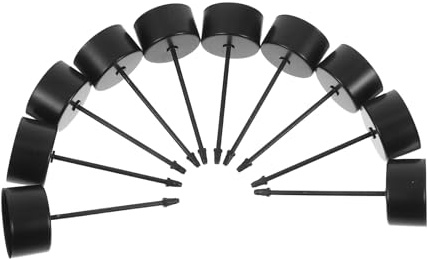 GLEAVI 10 Stück Metall Kerzenhalter mit Dorn 35cm Durchmesser Schwarz Robuste Hitzebeständige Kerzenständer für Weihnachts und Festtagsdekoration Tisch und Kranzkerzenhalter
