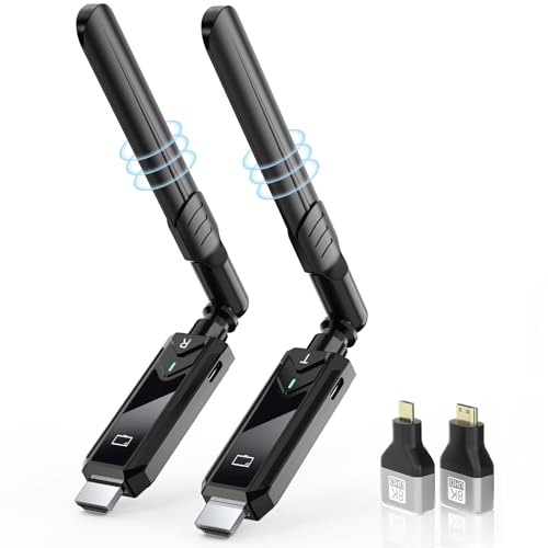 Wireless HDMI Transmitter and Receiver, 1313 FEET/400M 4K Decoding HDMI Funkübertragung 5G/1080P Funk Extender Video Audio von Laptop/TV Box/Kamera zu Multi TVs/Beamer/Monitors