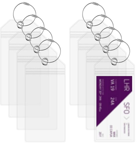 8 Piezas Cruceros Etiqueta Maleta Viaje, PVC Etiquetas de Equipaje para Cruceros, Impermeable, Transparente Etiqueta de Equipaje de Crucero para Equipaje, Mochilas, Bolsos