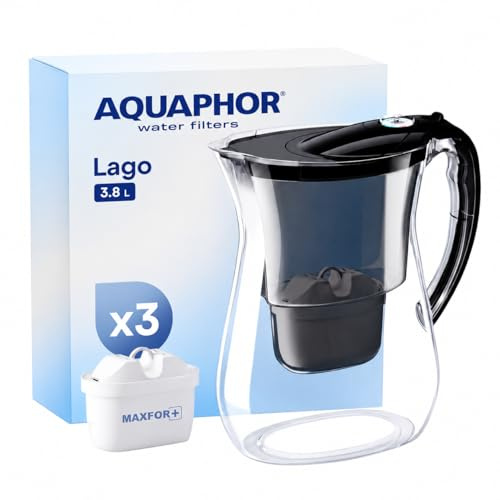 AQUAPHOR Lago Jarra Filtrante - Negro (3 filtros Maxfor)