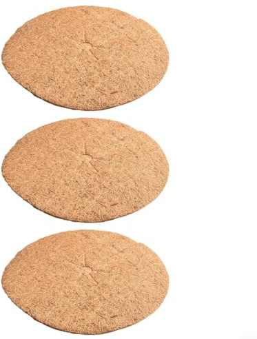 Discos de revestimiento de coco – Paquete de 3 anillos de mantillo naturales para control, retención de humedad del suelo y protección de raíces, 20 cm a 60 cm de diámetro (37 cm)