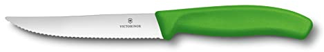 Victorinox 6.7936.12L4 Couteau à Steak/à Pizza avec Tranchant denté, Acier Inoxydable, Vert, 30 x 5 x 5 cm