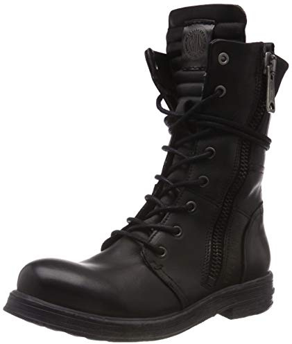 Replay Damen Mid Boot Stiefel aus Leder, Schwarz (Black 003), 38