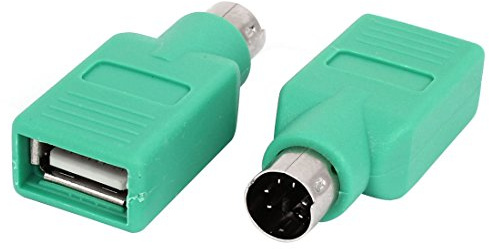 uxcell USB to PS/2 Adapter 2PCS Green PS/2 Male to USB 2.0 Female Port Converter Adapter for PC Keyboard