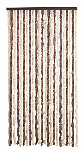 VERDELOOK | Tenda Ciniglia da Sole 100x220 cm, Beige e Marrone, Fili: 24, Tenda per Insetti e Luce, per Porte