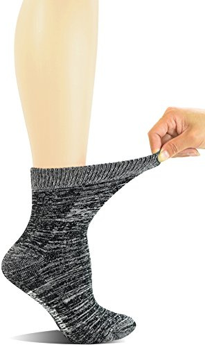 Yomandamor Women's 3 Pairs Non-Binding Quarter Thick Warm Winter Socks with Seamless Toe and Full Cushion