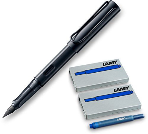 Lamy AL-star Füllfederhalter, Modell 071, Schwarz, Schwarz Fein, mit 10 extra Patronen