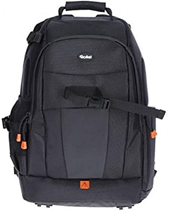 Rollei 20290 Fotoliner Fotorucksack M I großer Kamerarucksack I Daypack I inkl. Laptop-Fach, Regenschutz und Handgepäck tauglichen Maßen I Schwarz