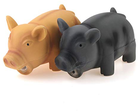Chiwava 2 pcs 16,5 cm Jouets couinement pour Chien Latex Cochon Qui grognements Chiot mâcher Jeu interactif pour Moyen Chiens