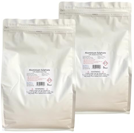 10kg (2x5kg) bag ALUMINIUM SULPHATE 17% Iron Free Alum Al2(SO4)3