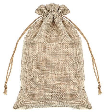 SumDirect 20Pcs 13x18Cm Brown Linen Burlap Bag, Mini lightweight Gift Bags Breathable Pouches with Drawstring Packing Storage Jute Sacks for Wedding, Party, Birthday, DIY Craft