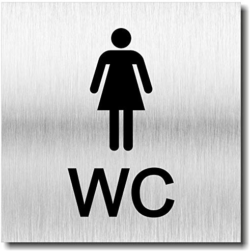 Türschild Damen WC UV Druck 12 x 12cm - 3mm Aluverbund - Made in Germany - 2128