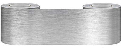 Selbstklebende Bordüre Silber gebürstet10cmX500cm Stock Wasserdichte Entfernbare Tapeten Bordüre Aufkleber Dekoration für Wohnzimmer Badezimmer Küche Fliesen