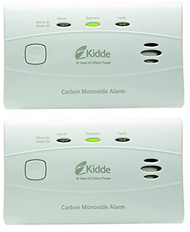 Kidde Carbon Monoxide Detector with 10-Year Battery, 3 LEDs, Replacement Indicator, Test-Reset Button, 2 Pack