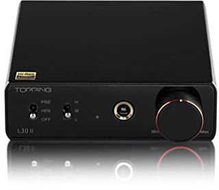AOSHIDA Topping L30 II NFCA Headphone Amp & Preamp, RCA to 6.35mm Headphone Amplifier, RCA Preoutput Preamplifier, Hi-Res Audio 3500mW×3500mW Earphone/Headphone Amplifier with 3 Gains Settings (Black)