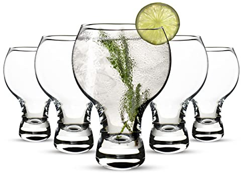 B.BOHEMIAN 4-teiliges Cocktailgläser 690ml Robust, Handgefertigt Glas set | Pina Colada Cocktailgläsern Doppelglaskonstruktion für Unzerbrechlichkeit für Party, Bargläser (520 ml, Gin Tonic)