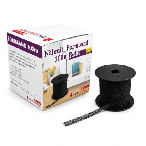 Nähmit - Formband zum Aufbügeln 12mm schwarz 100m Rolle