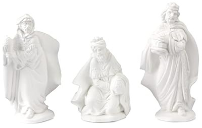 FUNNY CUP Reyes de Oriente de escayola con Altura máxima de 15 cm. Ideal para decoración y Manualidades. Reyes Magos para Navidad Nacimiento