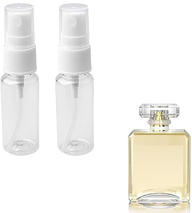 Aidi Small Spray Bottle, 2 PCS 20ml Travel Spray Bottle Empty Mini Spray Bottles 20ML Transparent Fine Mist Sprayer Bottles Plastic Refillable Atomiser with Flip Caps Holiday Travel Bottle