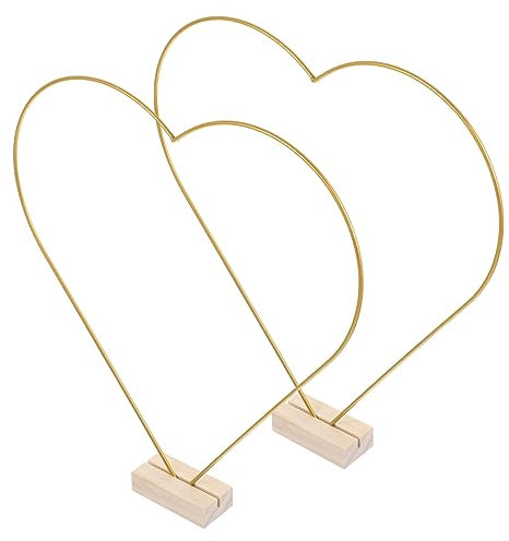 TOPPERFUN Metallrahmen Mit Herzkranz Girlande Mit Holzsockel Tischdekoration Für Hochzeiten