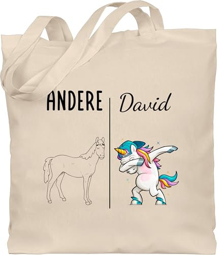 Baumwolltasche - Einhörner - Andere Du Einhorn - Lustiges Geschenk - Unisize - Naturweiß - abschiedsgeschenk kollegen personalisierte tasche kindergarten unicorn beutel stofftasche kinder name